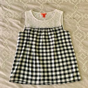 Worn once JOE FRESH Nordstrom gingham gauzy lace top